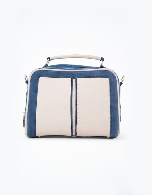 TEXTURED CONTRAST LEATHER CROSSBODY BAG